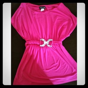 Pink Belted Blouse
